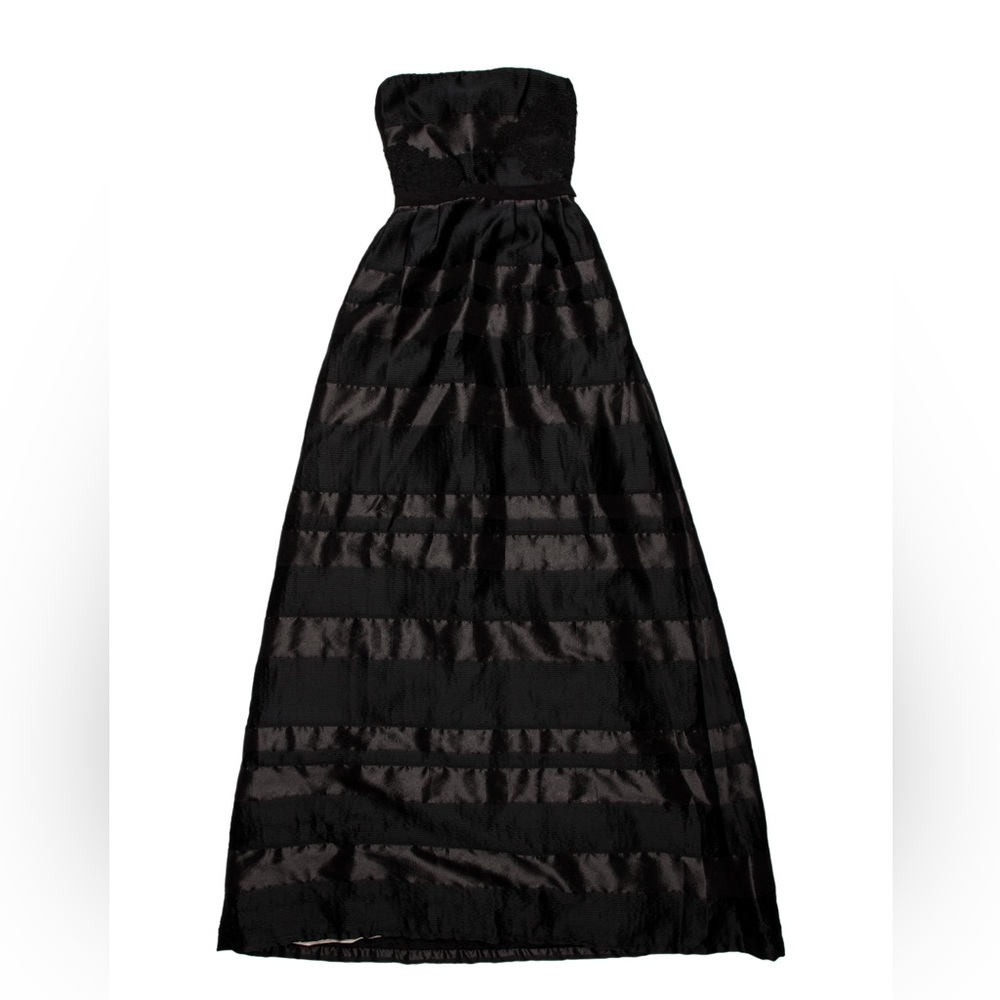 ML Monique Lhuillier Black Strapless Evening Gown Size XS